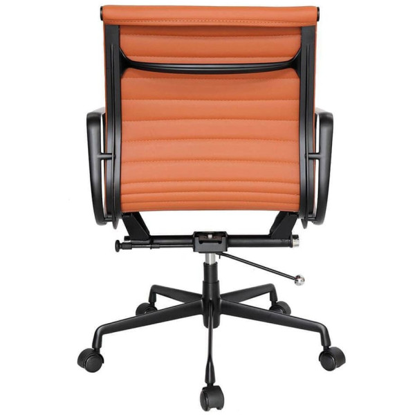 Sillón Semi-Ejecutivo Piel Genuina 100% Y Aluminio Cafe Claro - Imagen 4