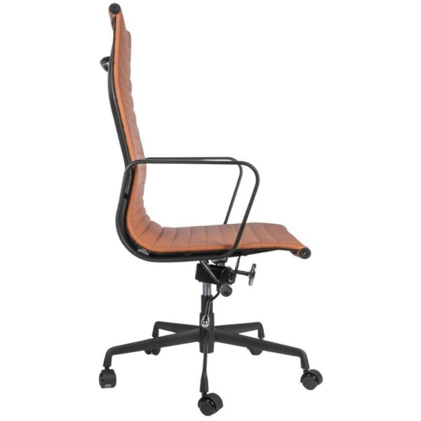 Sillón Ejecutivo Piel genuina 100% y aluminio Cafe Claro - Imagen 2