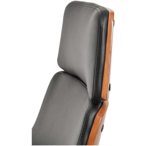 Silla Ejecutiva Delphi Chapa Nogal & Piel Cromada Walnut - Imagen 6