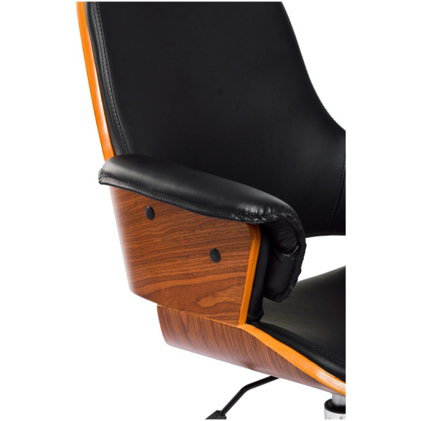 Silla Ejecutiva Delphi Chapa Nogal & Piel Cromada Walnut - Imagen 7