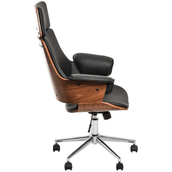 Silla Ejecutiva Delphi Chapa Nogal & Piel Cromada Walnut - Imagen 9