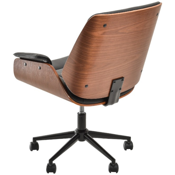 Silla Ejecutiva Thair Chapa Nogal & Piel Cromada Walnut - Imagen 4