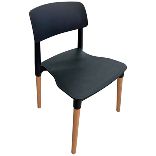 Silla Eames At2 Respaldo Corto Negra