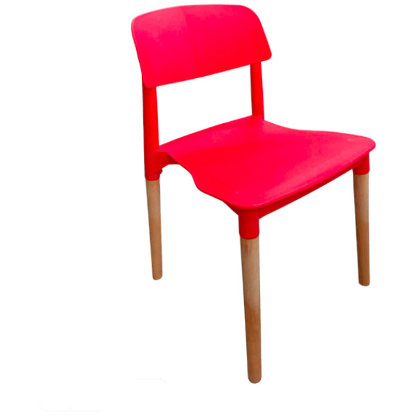 Silla Eames At2 Respaldo Corto Rojo