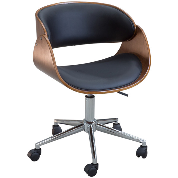 Silla Oficina MN4 ejecutiva Madera Minimalista  Piel PU PDX