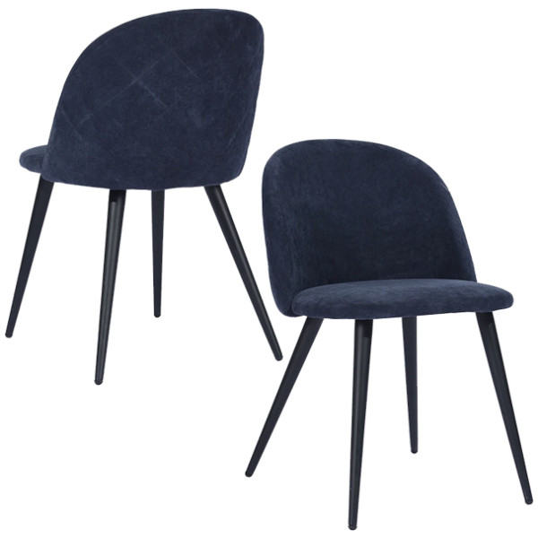 Silla Terciopelo Azul Eames Z1 Velvet Set Con 2 Piezas