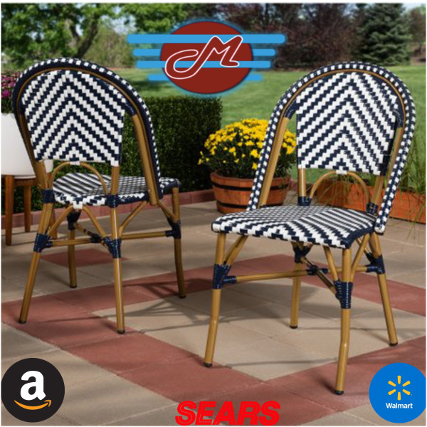Silla Rattan French Natural Ratan estilo Bistro frances Metal - Imagen 4