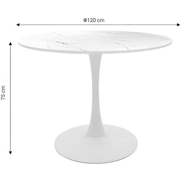 Mesa Tulip Imitación Marmol Blanco - Imagen 5