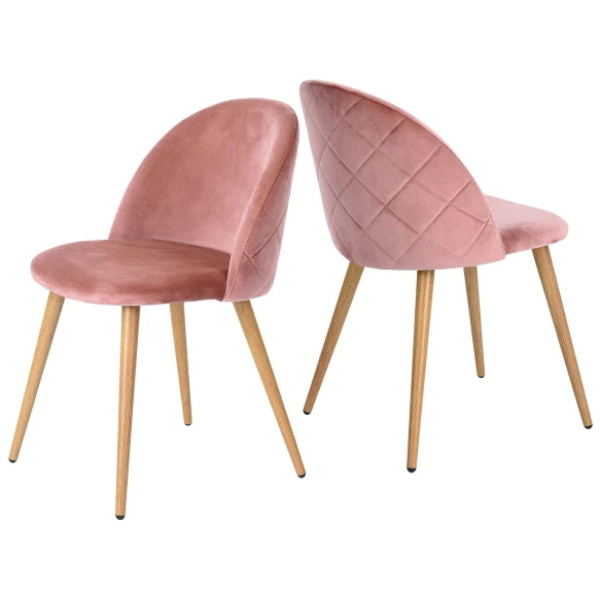 Silla Terciopelo Rosa Eames Z1 Velvet Set con 2 piezas