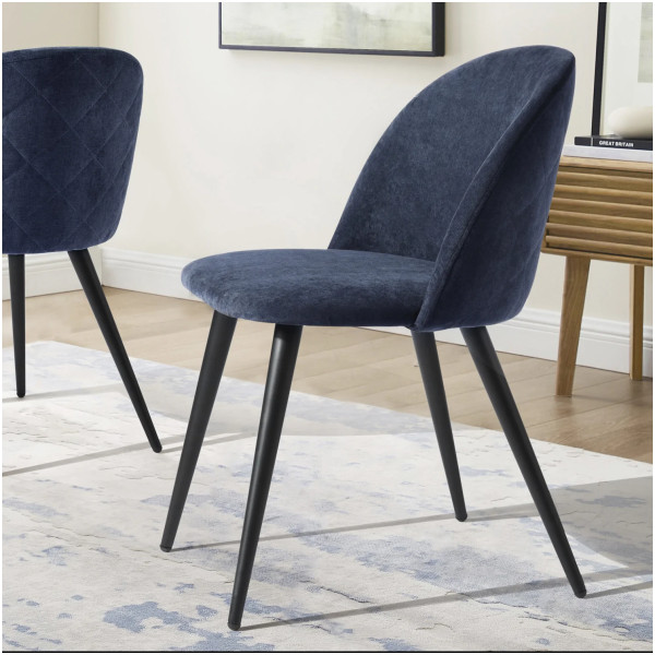 Silla Terciopelo Azul Eames Z1 Velvet Set Con 2 Piezas - Imagen 7