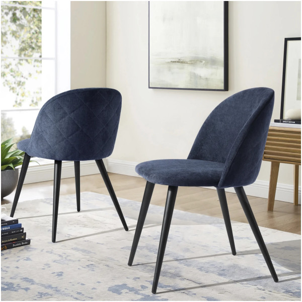Silla Terciopelo Azul Eames Z1 Velvet Set Con 2 Piezas - Imagen 3