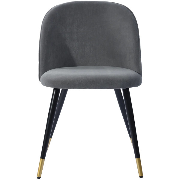 Silla Terciopelo Gris Eames Z1 Velvet Set Con 2 Piezas Pata Negra Detalle dorado - Imagen 10