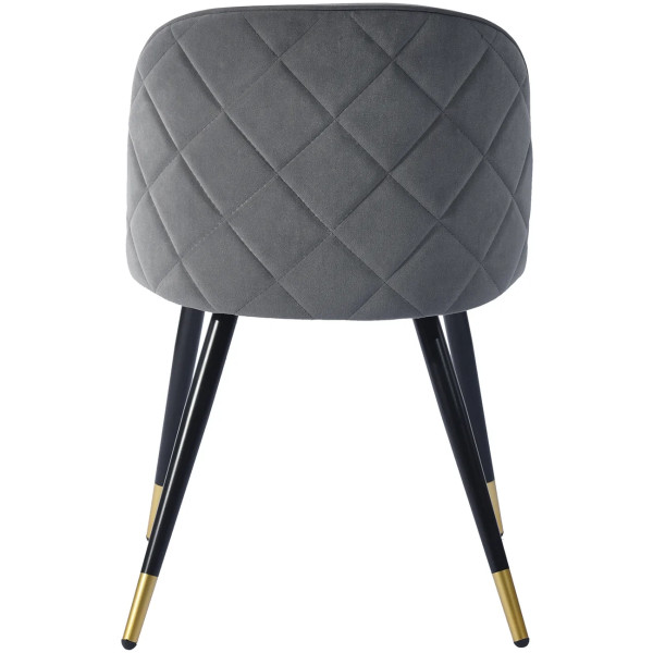 Silla Terciopelo Gris Eames Z1 Velvet Set Con 2 Piezas Pata Negra Detalle dorado - Imagen 6