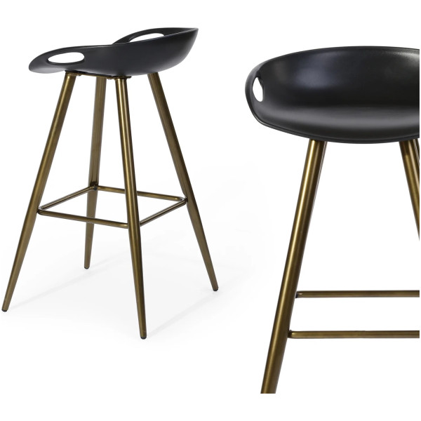 Set De 2 Banco Flyk Pata Dorada Tono Bronce - Imagen 15