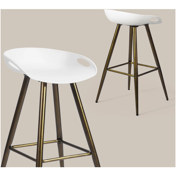 Set De 2 Banco Flyk Pata Dorada Tono Bronce - Imagen 5