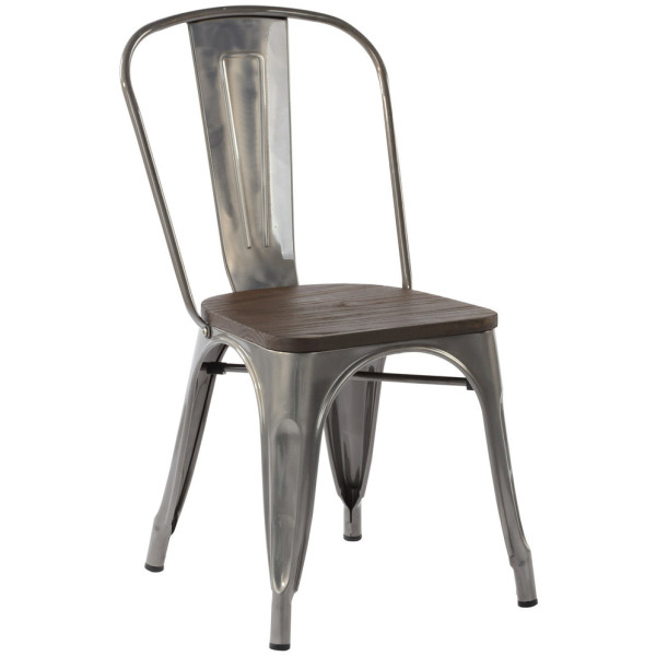 Silla Tolix Asiento Madera - Imagen 2