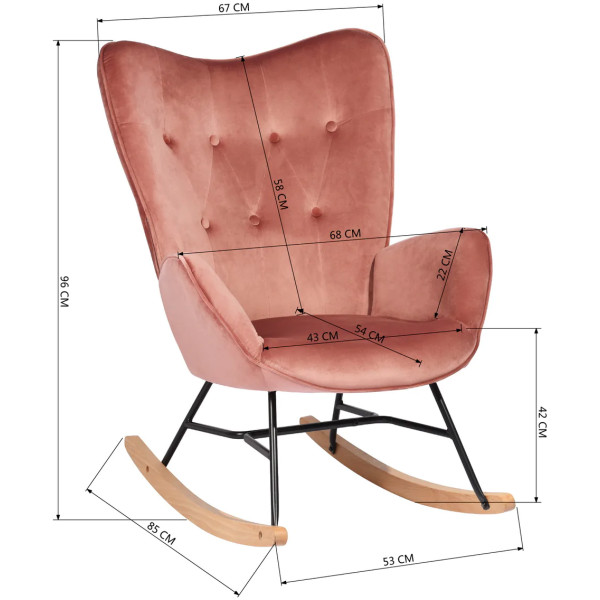 Mecedora Classica VRock Terciopelo Velvet - Imagen 7