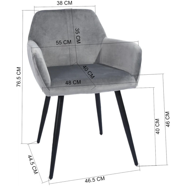 Silla Dranco Terciopelo Set 2 - Imagen 3