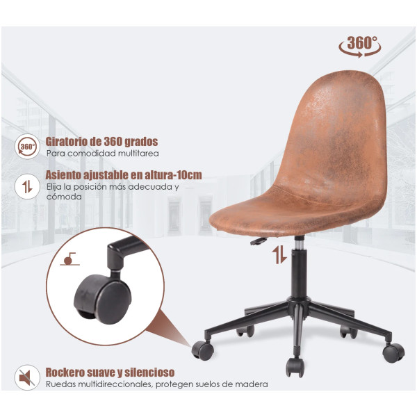 Silla Secretarial Oficina Larz Terciopelo - Imagen 5