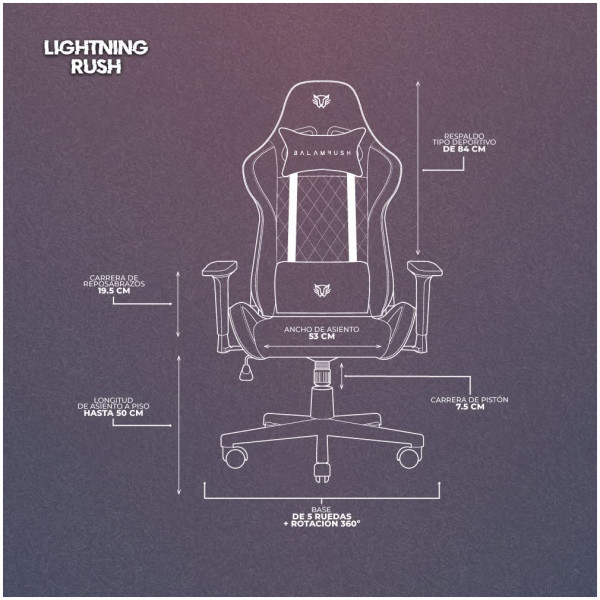 Silla Gamer Profesional LED RGB Balam Rush - Imagen 5