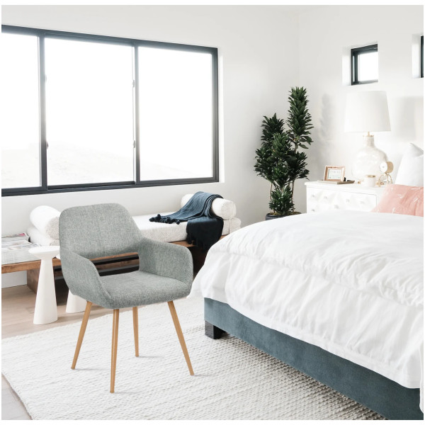 Silla Eames W Pata Metal impresion tipo madera Set 2 - Imagen 3