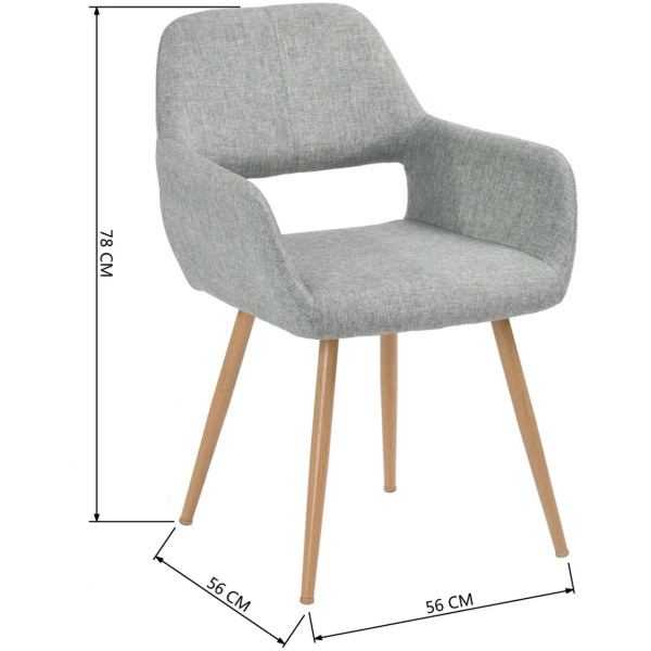 Silla Eames W Pata Metal impresion tipo madera Set 2 - Imagen 2