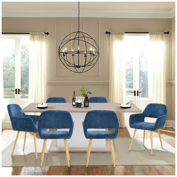 Silla Eames W Pata Metal impresion tipo madera Set 2 - Imagen 11