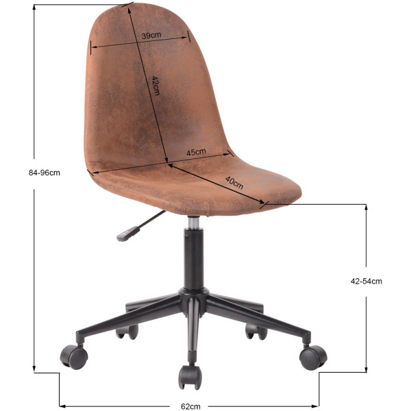 Silla Secretarial Oficina Larz Terciopelo - Imagen 3