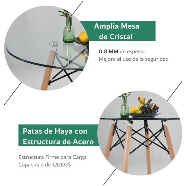 Mesa Eames 80 Cristal - Imagen 6