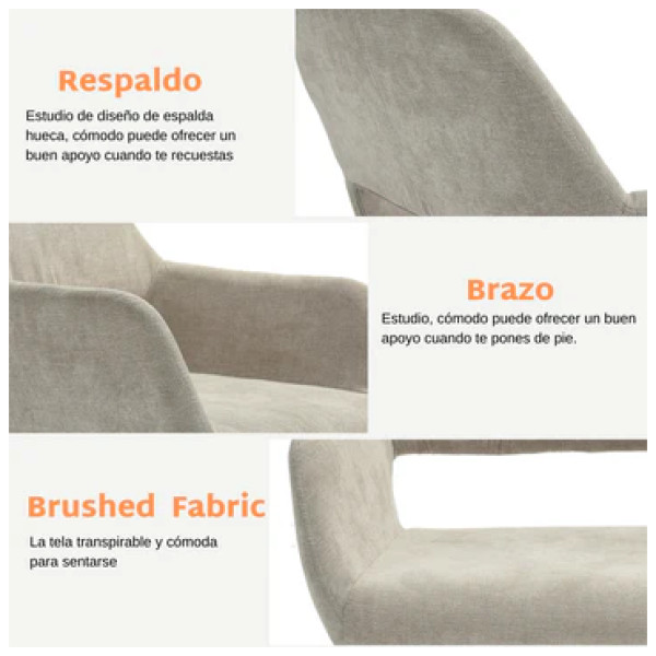 Silla Eames W Pata Metal impresion tipo madera Set 2 - Imagen 7