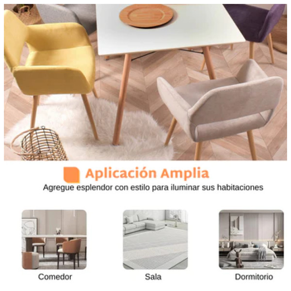 Silla Eames W Pata Metal impresion tipo madera Set 2 - Imagen 8