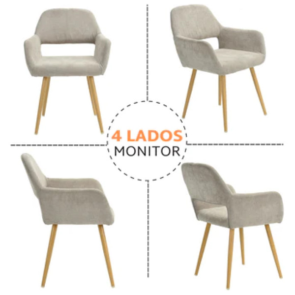 Silla Eames W Pata Metal impresion tipo madera Set 2 - Imagen 5