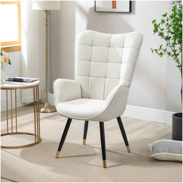 Silla Funkel Sillon ocasional Pata dorada - Imagen 2