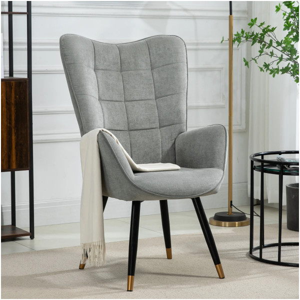 Silla Funkel Sillon ocasional Pata dorada - Imagen 10