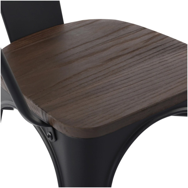 Silla Tolix Con Brazo Asiento Madera - Imagen 9