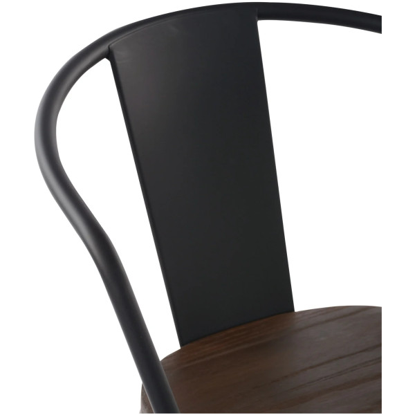 Silla Tolix Con Brazo Asiento Madera - Imagen 11