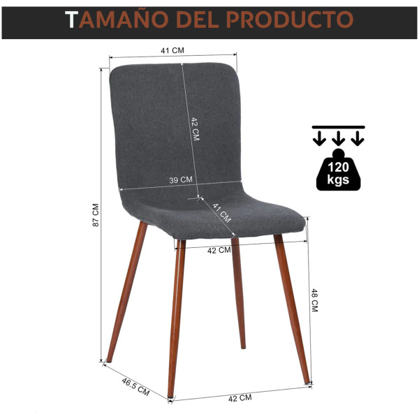 Sillas Tela Scar Set De 4 - Imagen 4