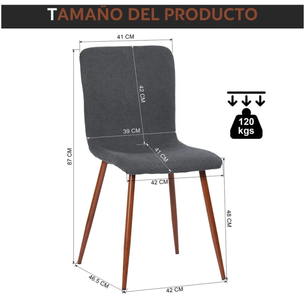 Sillas Tela Scar Set De 4 - Imagen 4
