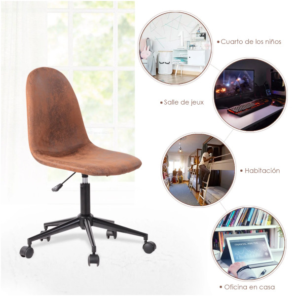Silla Secretarial Oficina Larz Terciopelo - Imagen 4