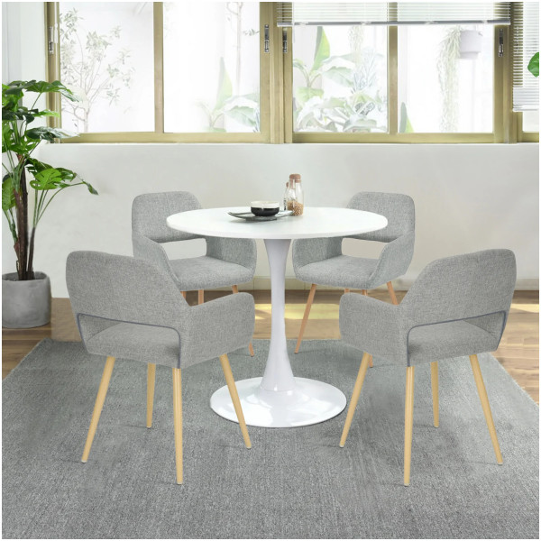 Silla Eames W Pata Metal impresion tipo madera Set 2 - Imagen 4