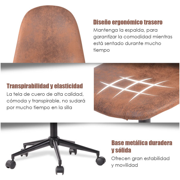 Silla Secretarial Oficina Larz Terciopelo - Imagen 6