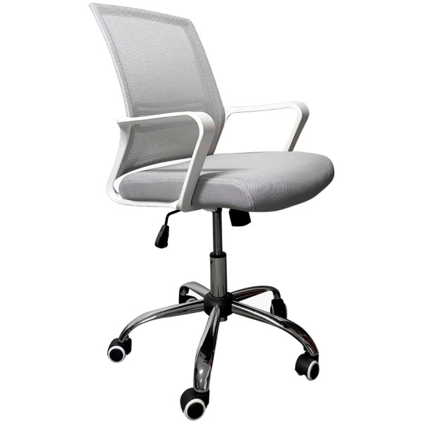 Silla Semi Ejecutiva LK-17 Blanca Malla Gris