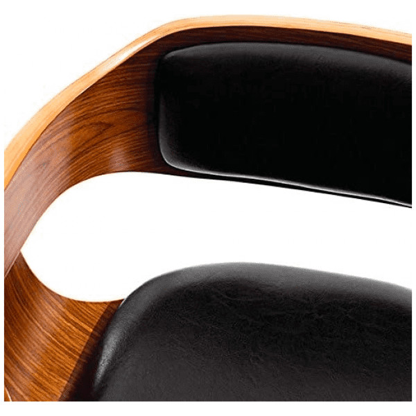 Banco Swip Madera Nogal Piel Base Negra - Imagen 2