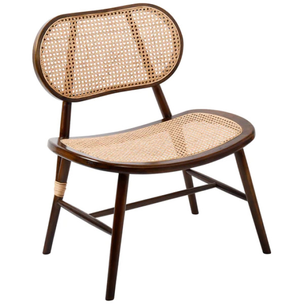 Silla Ocasional Fear Bejuco Natural Y Madera Nogal - Imagen 2