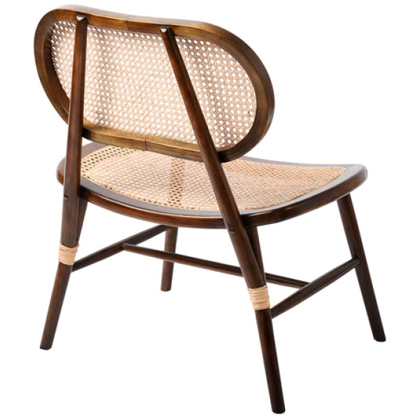 Silla Ocasional Fear Bejuco Natural Y Madera Nogal - Imagen 3