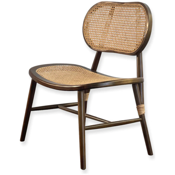 Silla Ocasional Fear Bejuco Natural Y Madera Nogal