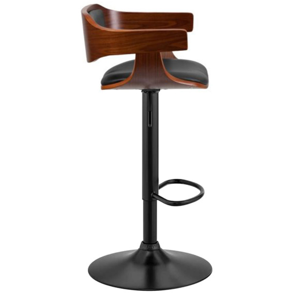 Banco Swip Madera Nogal Piel Base Negra - Imagen 3