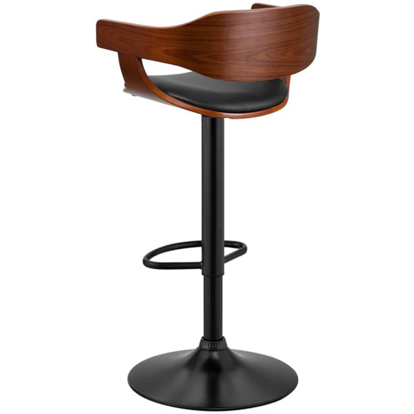 Banco Swip Madera Nogal Piel Base Negra - Imagen 6