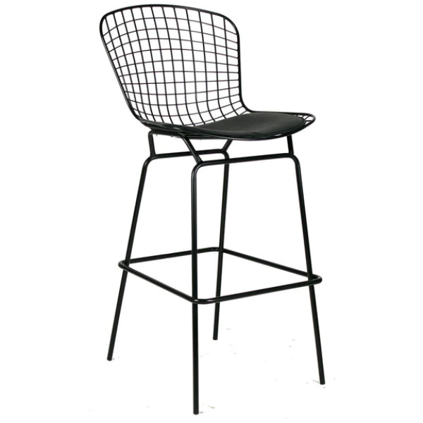 Banco Bertoia Replica Altura Cocina KitchenStool Negro