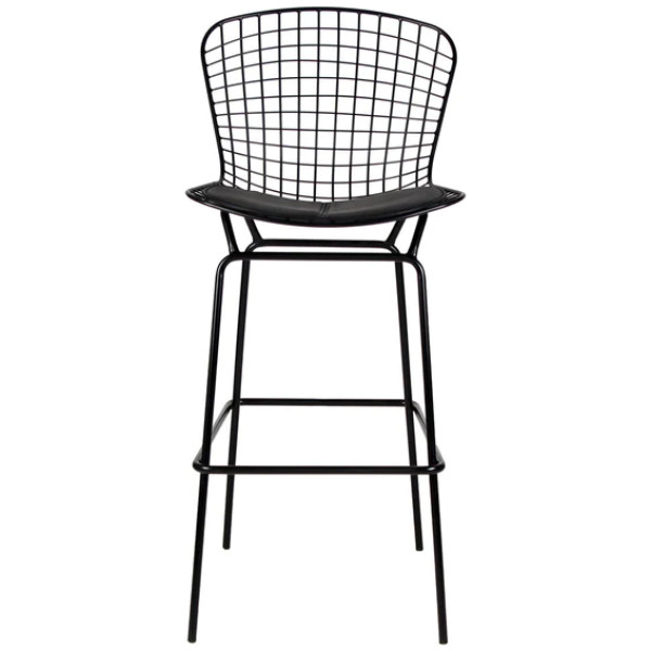 Banco Bertoia Replica Altura Cocina KitchenStool Negro - Imagen 2
